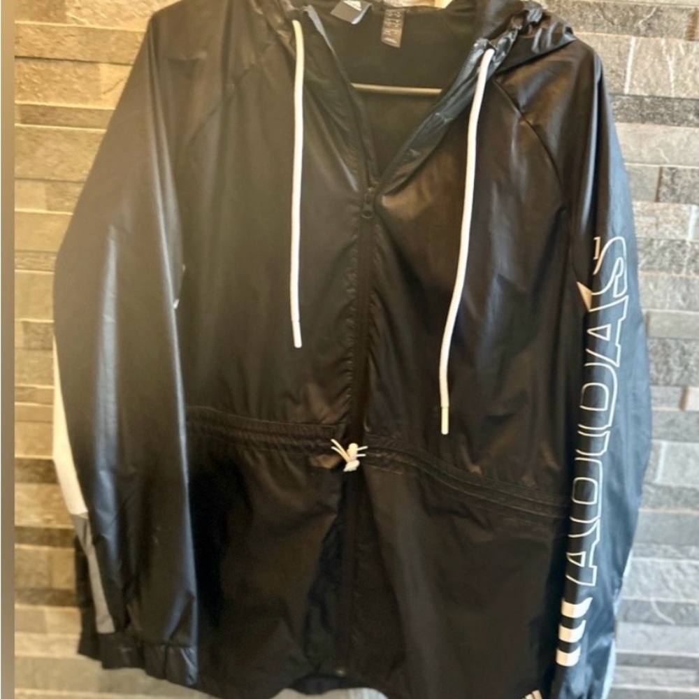 Adidas Black and White Hooded Jacket
